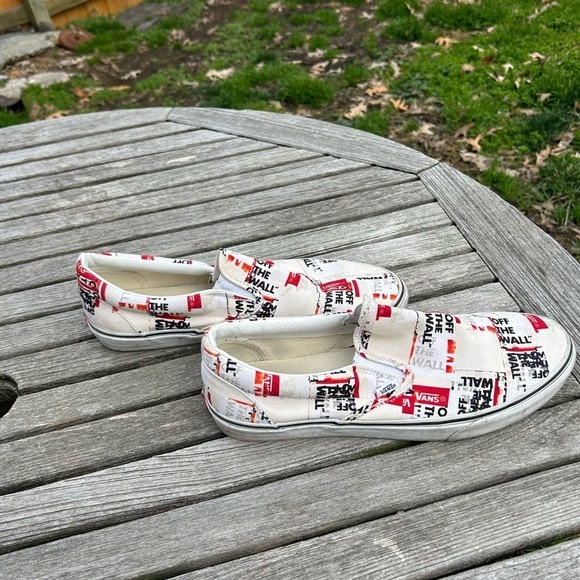 VANS Classic Slip On Packing Tape Size 13 cream‎ red  Sneakers Old Skool - Picture 2 of 9